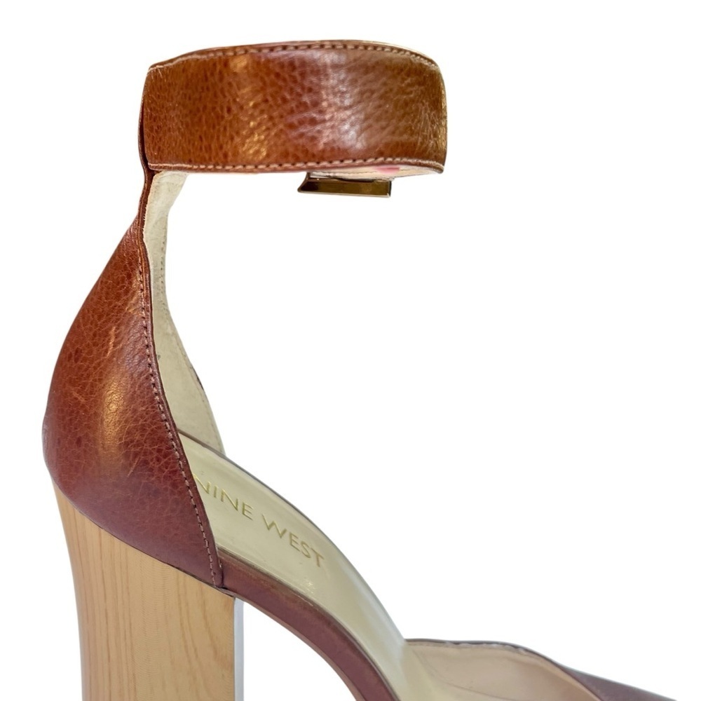 Nine West Brown Studded Leather Platforms 7M Boho Chic 70s Hippie Gipsy Vibes - Picture 6 of 16